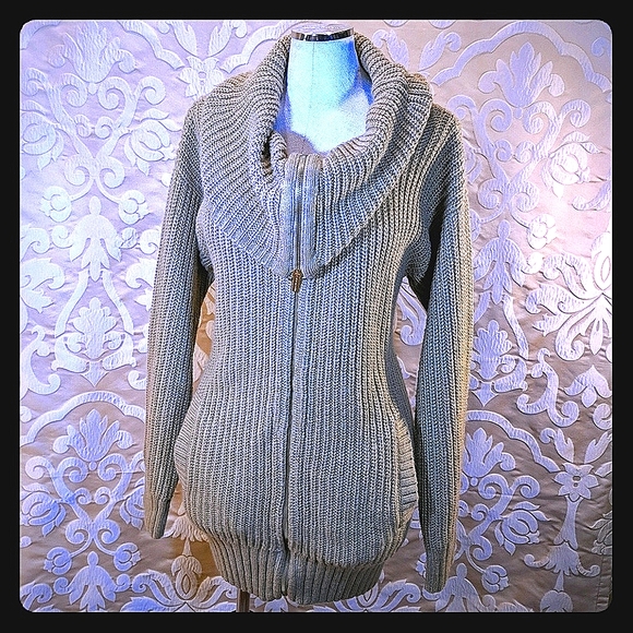 Michael Kors oversized large knit zip-up cardigan - Picture 1 of 8
